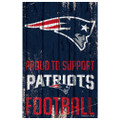 New England Patriots Proud to Support Wood Sign