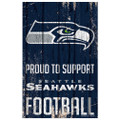 Seattle Seahawks Proud to Support Wood Sign