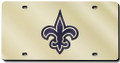 New Orleans Saints Laser Cut Gold License Plate