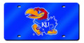 Kansas Jayhawks Laser Cut Navy License Plate