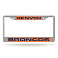 Denver Broncos Laser Chrome License Plate Frame