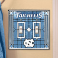 North Carolina Tar Heels Glass Double Switch Plate Cover