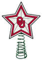 Oklahoma Sooners Light Up Art Glass Tree Topper
