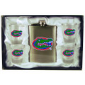 Florida Gators Stainless Steel Flask & 4 Shot Glasses