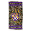 LSU Tigers Real Tree Beach Towel