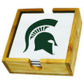 Michigan State Spartans Team Logo Square Coaster Set