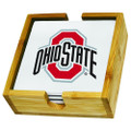 Ohio State Buckeyes Team Logo Square Coaster Set