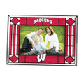 Wisconsin Badgers Art Glass Horizontal Picture Frame