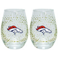 Denver Broncos 2 Pack Glitter Stemless Wine Tumbler