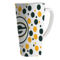Green Bay Packers 16 oz. White Polka Dot Latte Mug
