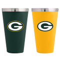 Green Bay Packers 2 Pack Team Color Stainless Steel Pint Glass