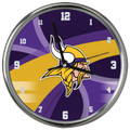 Minnesota Vikings Carbon Fiber Chrome Clock