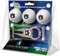 Auburn Tigers Golf Ball Gift Pack with Hat Trick Divot Tool