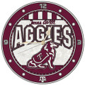 Texas A&M Aggies Art Glass Clock