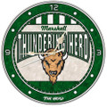 Marshall Thundering Herd Art Glass Clock