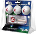 Washington State Cougars Golf Ball Gift Pack with Kool Tool