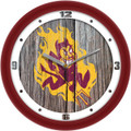 Arizona State Sun Devils Weathered Wood Wall Clock