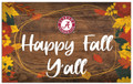 Alabama Crimson Tide Happy Fall Y'all 11" x 19" Sign