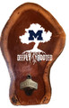 Michigan Wolverines Deeply Rooted Wood Slab Bottle Opener
