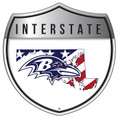 Baltimore Ravens 12" Patriotic Interstate Metal Sign