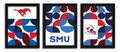 Southern Methodist Mustangs Minimalist Color Pop 3-Piece Framed Print