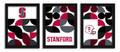 Stanford Cardinal Minimalist Color Pop 3-Piece Framed Print