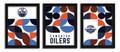 Edmonton Oilers Minimalist Color Pop 3-Piece Framed Print