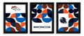 Denver Broncos Minimalist Color Pop 3-Piece Framed Print
