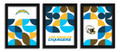 Los Angeles Chargers Minimalist Color Pop 3-Piece Framed Print