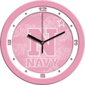 Navy Midshipmen Pink Wall Clock