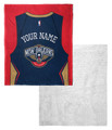 New Orleans Pelicans Personalized Jersey Silk Touch Sherpa Throw Blanket