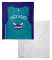 Charlotte Hornets Personalized Jersey Silk Touch Sherpa Throw Blanket