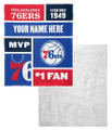 Philadelphia 76ers Personalized Colorblock Touch Sherpa Throw Blanket