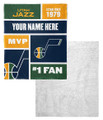 Utah Jazz Personalized Colorblock Touch Sherpa Throw Blanket