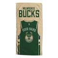 Milwaukee Bucks Personalized Jersey Beach Towel