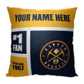 Denver Nuggets Personalized Colorblock Throw Pillow