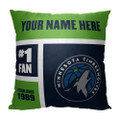 Minnesota Timberwolves Personalized Colorblock Throw Pillow