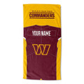 Washington Commanders Personalized Jersey Beach Towel