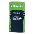 Seattle Seahawks Personalized Jersey Beach Towel