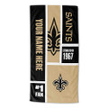 New Orleans Saints Personalized Colorblock Beach Towel