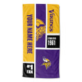Minnesota Vikings Personalized Colorblock Beach Towel