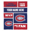 Montreal Canadiens Personalized Colorblock Silk Touch Throw Blanket