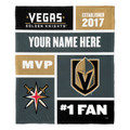Vegas Golden Knights Personalized Colorblock Silk Touch Throw Blanket