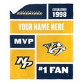 Nashville Predators Personalized Colorblock Sherpa Throw Blanket