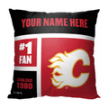 Calgary Flames Personalized Colorblock Throw Pillow