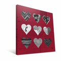 Cincinnati Bearcats 12" x 12" Hearts Canvas Print