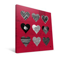 Louisville Cardinals 12" x 12" Hearts Canvas Print