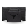 Texas Longhorns Laser Engraved Black Trifold Wallet