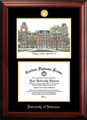 Arkansas Razorbacks Gold Embossed Diploma Frame with Campus Images Lithograph