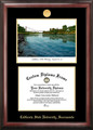 Sacramento State Hornets Gold Embossed Diploma Frame with Campus Images Lithograph